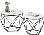 VASAGLE Couchtisch rund, 2er Set, Wohnzimmertisch, Beistelltisch, modern, abnehmbare