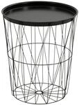 greemotion Drahtkorb-Tisch mit Tablett, Stahl, &Oslash; ca. 40 cm, H&ouml;he ca. 46 cm, Schwarz