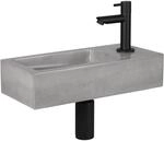 Differnz Jukon Waschbecken &ndash; Handwaschbecken Beton hellgrau &ndash; Wasserhahn...