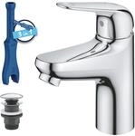 GROHE Swift, energiesparende Waschtischarmatur, Kaltwasser in Mittelstellung
