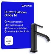 Duravit Balcoon Waschtischarmatur, Gr&ouml;&szlig;e M (Auslauf H&ouml;he 138 mm), energiesparende
