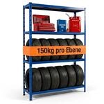 Relaxdays Reifenregal f&uuml;r 12 Reifen, HxBxT 180 x 120 x 40 cm, 600 kg, Stahl,