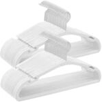 SONGMICS Kleiderb&uuml;gel Samt, B&uuml;gel 50er Set, 43 x 21 cm, Samtb&uuml;gel rutschfest,