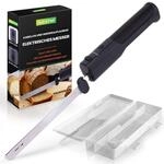 NutriChef Elektrisches Messer kabellos mit USB-C-Akku, Schwarz