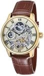 Thomas Earnshaw Mens 44mm Longitude Dual Time Automatic Skeleton Watch with 12 Hour