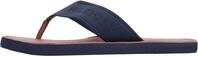 Tommy Hilfiger Herren Hilfiger Leather Beach Sandal FM0FM05808 Flip Flops, Blau
