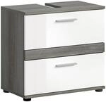 xonox.home - Waschbeckenunterschrank Blake 60x57x34 cm in rauchsilber und wei&szlig;