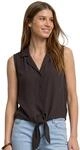 Street One Blusentop mit Bowling-Kragen und Knoten Espresso Brown 34