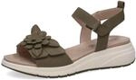 Caprice Damen Flache Sandale aus Leder, Khaki (OLIVE NUBUC), 37