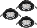 EGLO 3er Set LED Einbaustrahler Favazzina, runde Deckenspots, Deckenstrahler...