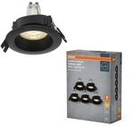 Osram Spot Set LED Einbaustrahler GU10 Press 2,6W Schwarz, 200lm 2700K Warmwei&szlig;,
