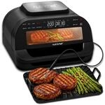 NutriChef Elektrogrill mit Hei&szlig;luftfritteuse &ndash; Rauchfreier Tischgrill mit