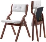VEVOR Klappstuhl Gartenstuhl mit gepolstertem Kissen & Holzrahmen 2 STK....