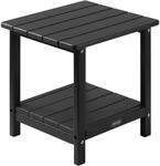 VEVOR Beistelltisch Kunststoff, 45x38x44 cm, Gartentisch aus HDPE, Balkontisch mit 2