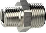 Riegler 134809 Doppelgewindenippel, R 2 o., R 2 o., Messing vernickelt
