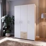 Forte ECONOBOX Kleiderschrank 120, 3-t&uuml;riger Dreht&uuml;renschrank mit 2...