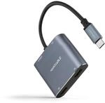 Nanocable 10.16.4305 - USB-C zu 2xHDMI/USB2.0/PD Konverter 15 cm, Farbe Grau