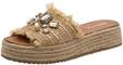 Tamaris Damen Pantolette mit Keilabsatz, beige, 37 EU