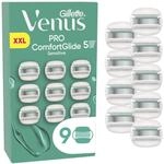 Gillette Venus Pro Comfortglide Sensitive Rasierklingen Damen, 9 Original