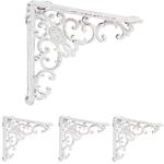 Relaxdays Regalwinkel, 4er Set, Gusseisen, antike Regaltr&auml;ger, Winkel Regalbretter,