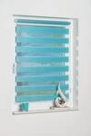K-home Klemmfix Doppelrollo Andorra ohne Bohren Iceblau 40 x 150 cm (B x L)