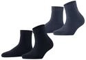 ESPRIT Damen Socken Plush W Sso Baumwolle einfarbig 2 Paar, Blau Marine Blueberry