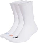 adidas Unisex CUSHIONED ESSENTIALS CREW SOCKS 3 PAIR PACK, white/black/Dusky