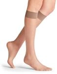 FALKE Damen Kniestr&uuml;mpfe Seidenglatt 15 DEN W Kh transparent einfarbig 1 Paar, Braun