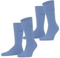 ESPRIT Herren Socken Basic Uni Multipack M So Baumwolle einfarbig 2 Paar, Blau Light