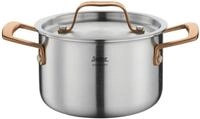 Spring Kochtopf GOURMET, mehrschichtiger Topf mit Deckel aus Edelstahl,