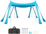VEVOR Strandzelt mit Sonnenschutz (UPF 50+) 3 x 3 x 2 m, Strandmuschel mit