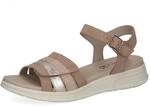 Caprice Damen Flache Sandale aus Leder, Beige (SAND COMB), 36