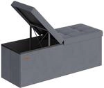 SONGMICS Sitzbank mit Stauraum, Sitztruhe, Aufbewahrungsbox, 38 x 110 x 38 cm, Deckel