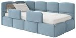 Selsey Jugendbett 120x200cm Hellblau mit Matratze und Lattenrost, gepolstertes