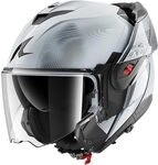 Shark, Modularer Motorradhelm OXO SPEED-TECH Silver White Black SWK, L