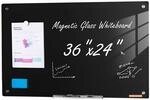 VEVOR Magnetisches Glas-Whiteboard, Trocken Abwischbare Tafel 90 x 60 cm,