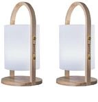 2er-Set kabellose dimmbare LED-Laternen H37CM 2x WOODY