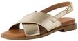 Tamaris Damen Sandalette Leder flach, metallic, 39 EU