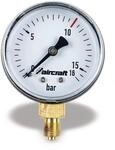 AIRKRAFT 2506465 Airkraft Druckmanometer, 40 mm Durchmesser, 1/4 Zoll Stecker,...
