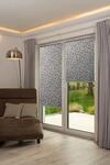 K-Home Thermorollo Verdunklungsrollo ohne Bohren Grau Bedruckt B85 x H200 cm