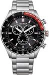 Citizen Eco-Drive Herrenuhr Edelstahl, Schwarz, 43 mm, AT2566-88E