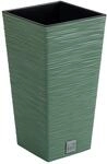 Gr&uuml;ner erdfarbener Pflanzk&uuml;bel mit Beh&auml;lter, Kollektion FURU, 39,5 x 39,5 x 75,5