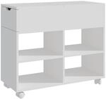 Relaxdays Rollcontainer, 5 F&auml;cher, Schublade, HxBxT: 61 x 70 x 30 cm, offen,
