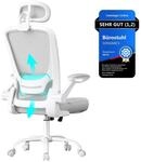 SONGMICS B&uuml;rostuhl ergonomisch, Drehstuhl mit Mesh, Lenden- und Kopfst&uuml;tze,