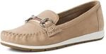 Marco Tozzi Damen Mokassin weiches Feel Me Fu&szlig;bett Leder Premium, beige (LT.TAN), 36