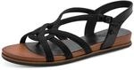 Jana Damen Sandal Flat Vegan BLACK 37