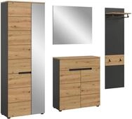 xonox.home - Garderobenkombination Canu 4tlg. 220x190x37 cm in Korpus Basalt...