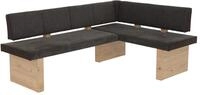 Hela Tische, Eckbank, Sitzbank Linn, Webstoff Braun, Holzgestell Artisan Eiche,...