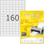 TopStick 8791 Universal Etiketten, 100 Blatt, 22 x 12 mm, 160 pro A4 Bogen,...