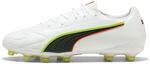PUMA Unisex King 20 Match Fg/Ag Fu&szlig;ballschuh, Puma Wei&szlig;, Leuchtend, rot,...